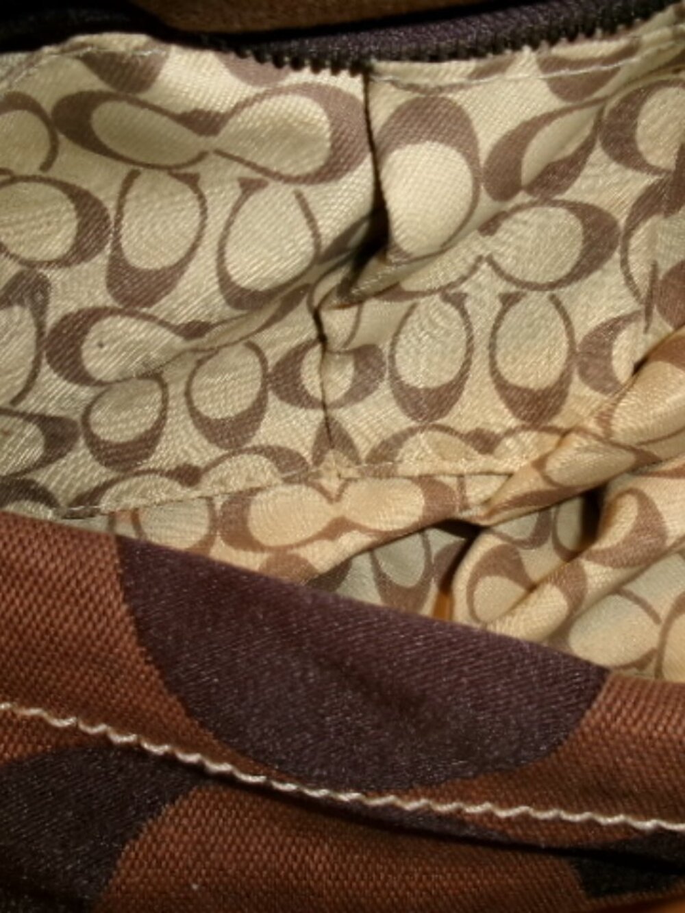Y2k vtg canvas big C Hobo satchel Coach bag good vintage coach - Picture 11 of 13